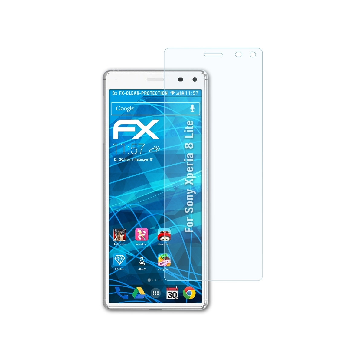 ATFOLIX 3x FX-Clear 8 Lite) Displayschutz(für Sony Xperia