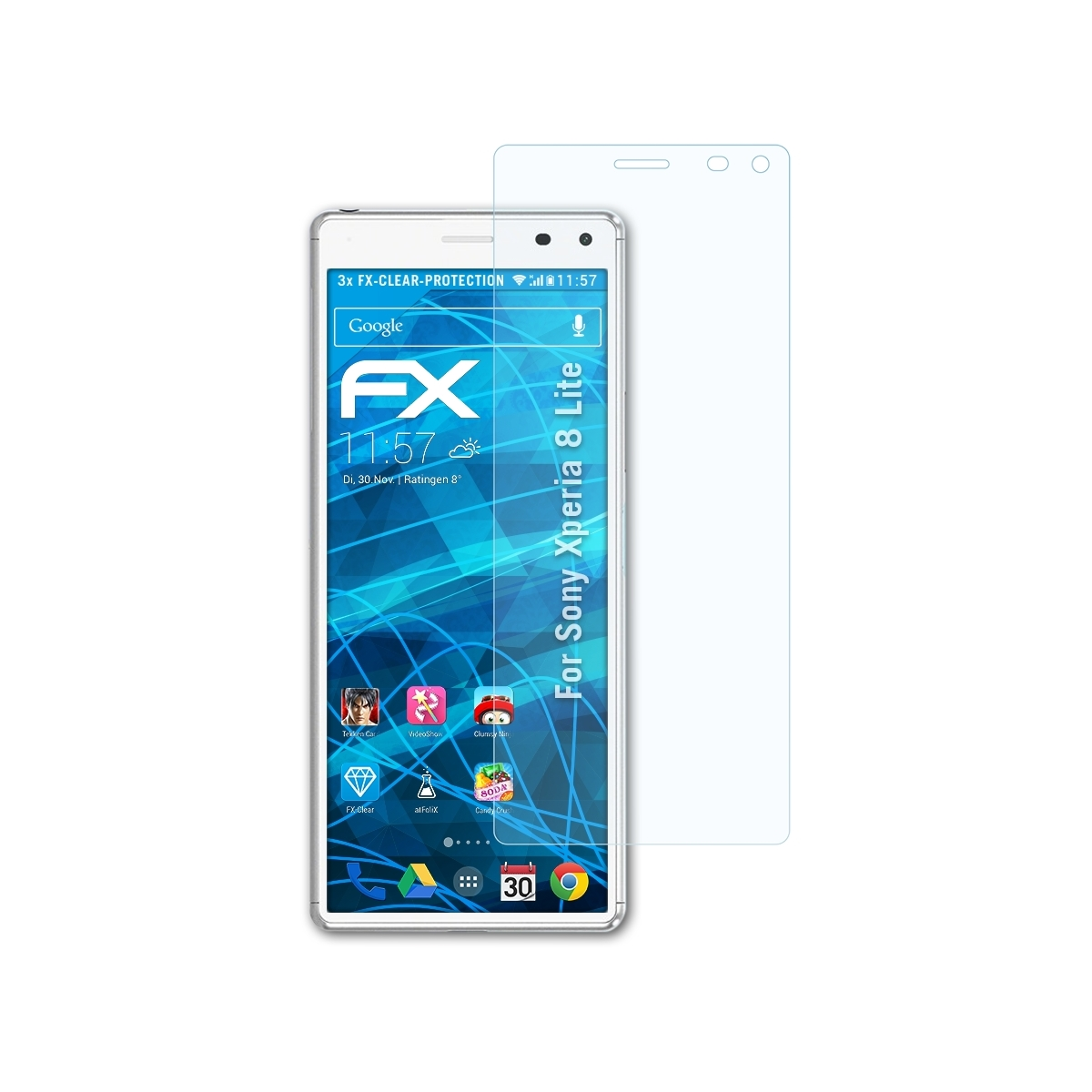 ATFOLIX 3x FX-Clear Displayschutz(für Sony Lite) Xperia 8