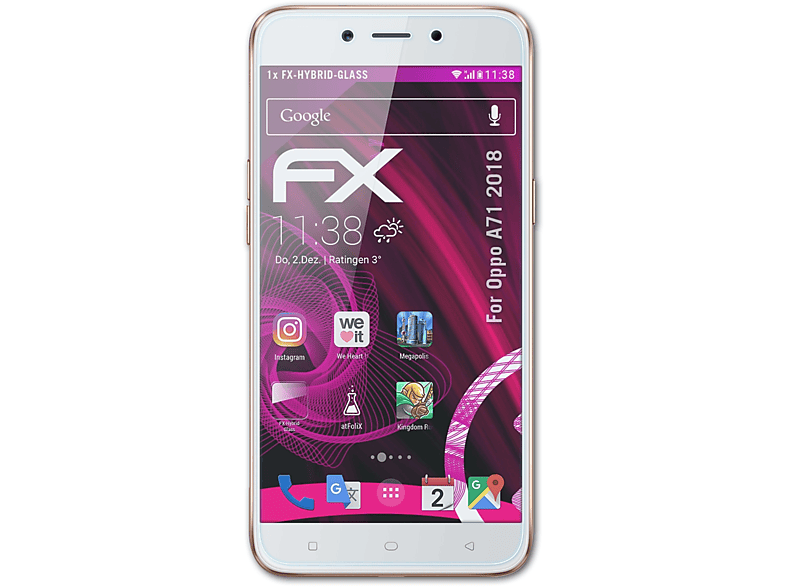 ATFOLIX FX-Hybrid-Glass Schutzglas(für Oppo A71 (2018))