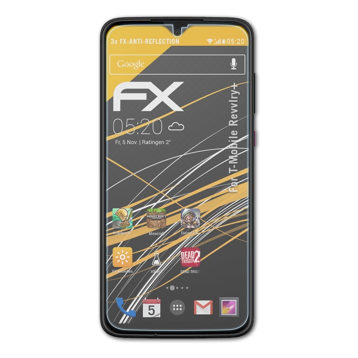 ATFOLIX 3x Revvlry+) Displayschutz(für T-Mobile FX-Antireflex