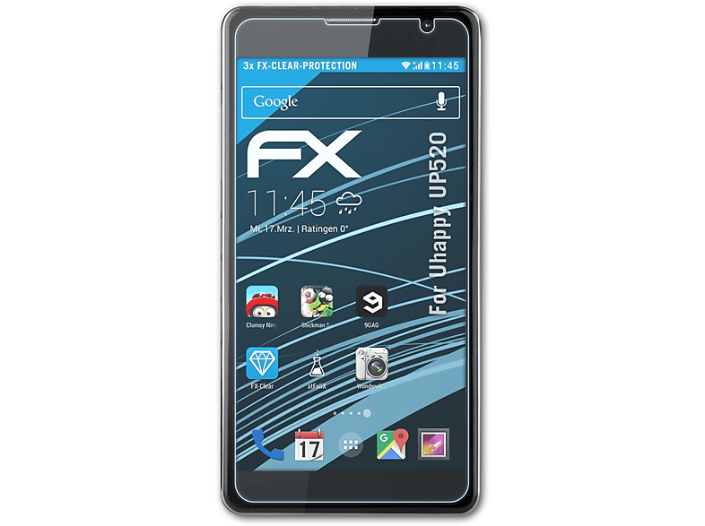 FX-Clear 3x UP520) ATFOLIX Displayschutz(für Uhappy