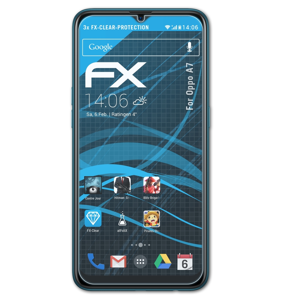 FX-Clear Oppo 3x Displayschutz(für A7) ATFOLIX