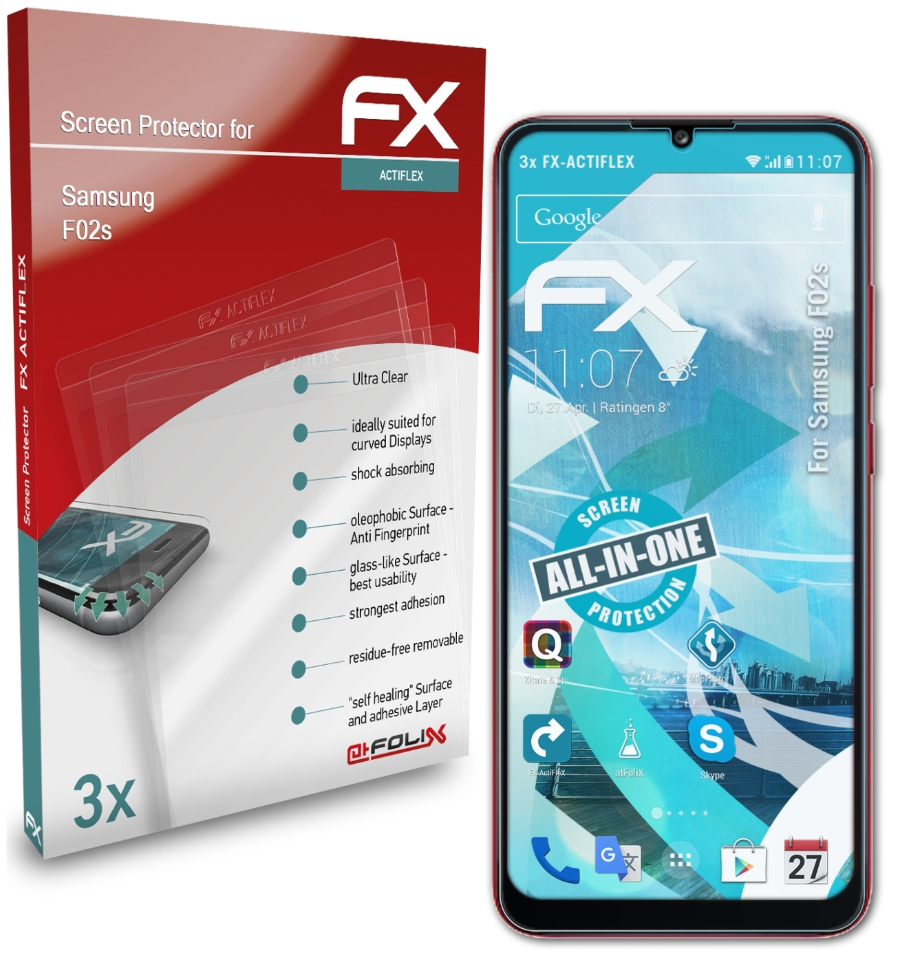 ATFOLIX 3x FX-ActiFleX Displayschutz(für Samsung F02s)
