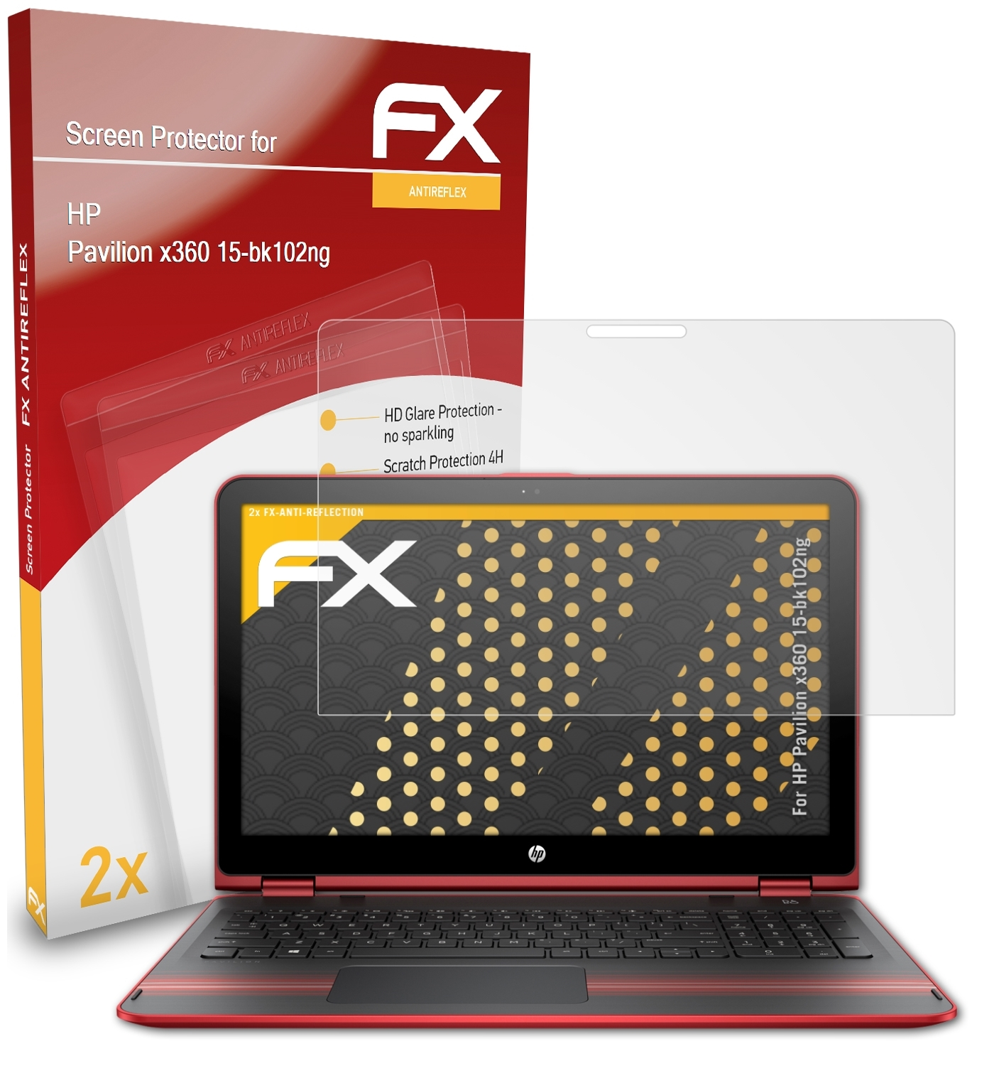 ATFOLIX 2x FX-Antireflex Displayschutz(für Pavilion x360 HP 15-bk102ng)