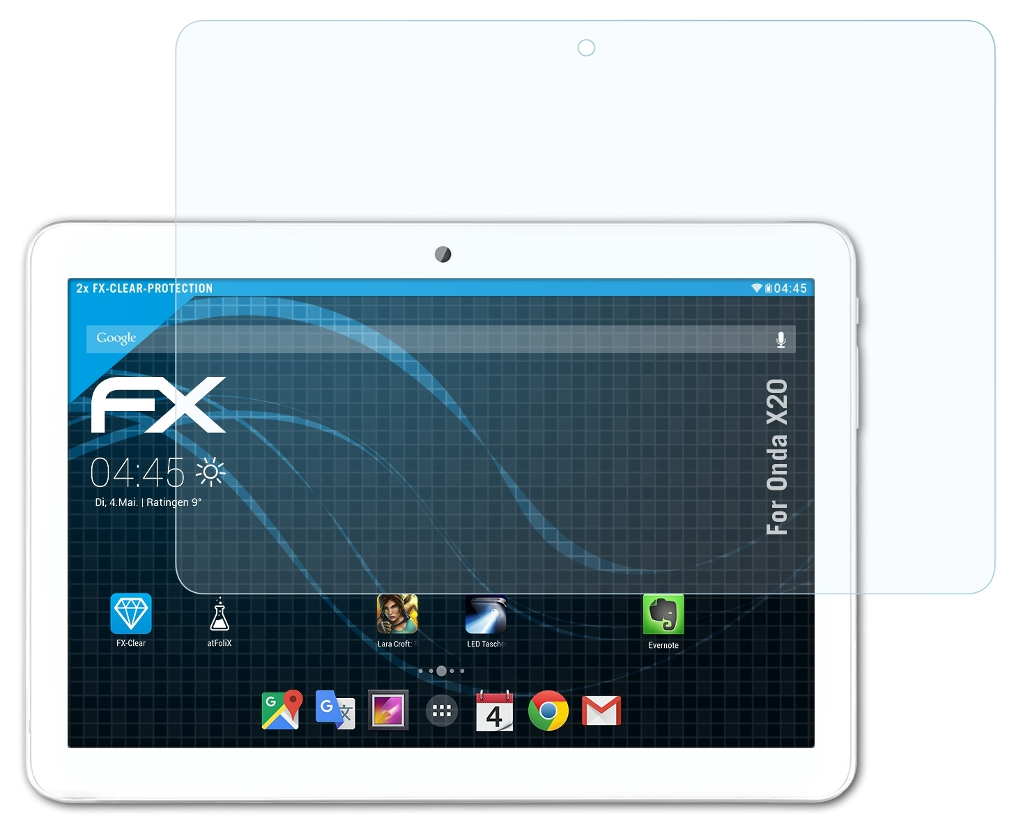 ATFOLIX 2x X20) Onda Displayschutz(für FX-Clear