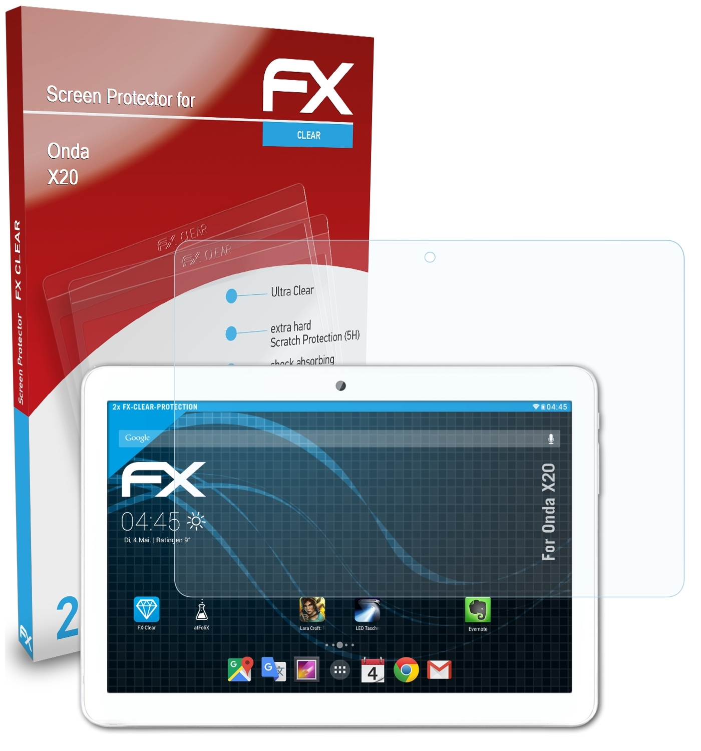 Onda FX-Clear Displayschutz(für X20) ATFOLIX 2x