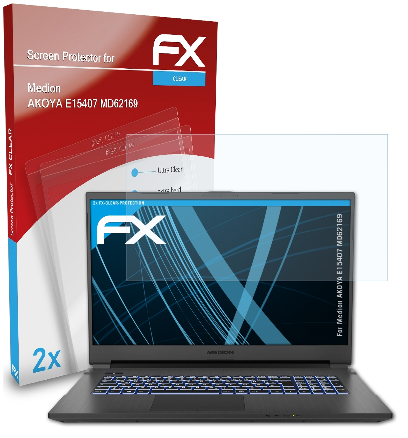 ATFOLIX 2x FX-Clear Displayschutz(für AKOYA Medion (MD62169)) E15407