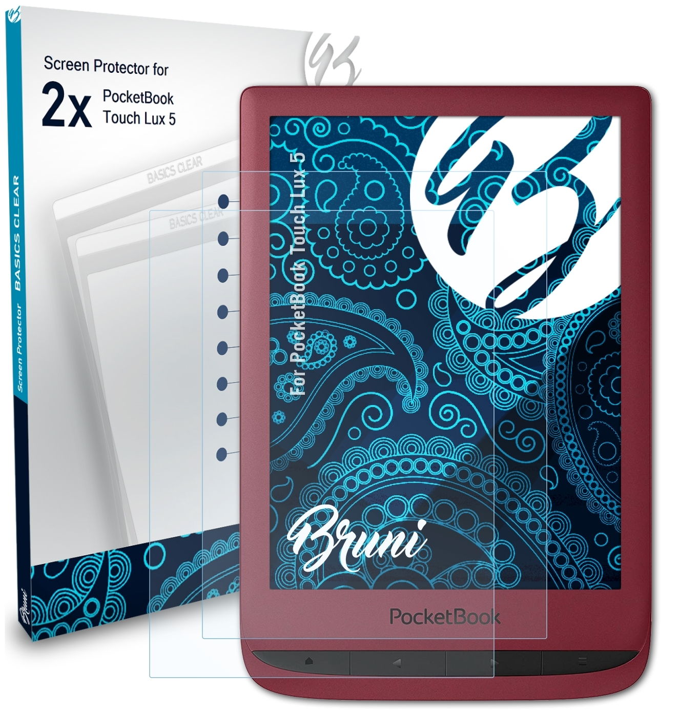 Lux 5) Schutzfolie(für Touch 2x PocketBook Basics-Clear BRUNI