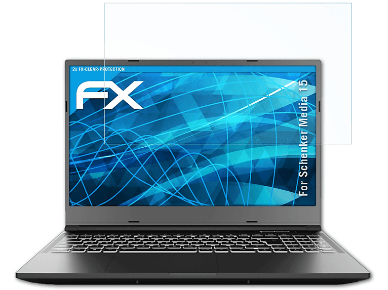 ATFOLIX 2x FX-Clear Displayschutz(für Schenker Media 15)