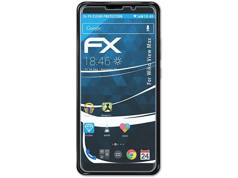 3x ATFOLIX Wiko Max) FX-Clear View Displayschutz(für