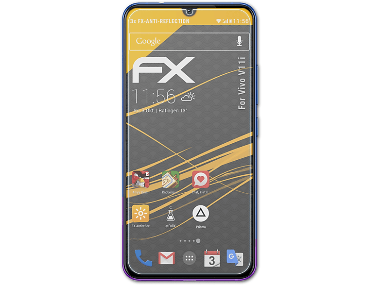 Vivo FX-Antireflex 3x ATFOLIX Displayschutz(für V11i)