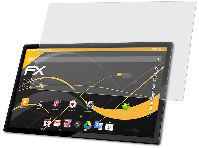ATFOLIX 2x FX-Antireflex Displayschutz(für Xoro MegaPad 3204 V2) | Tabletschutzfolien