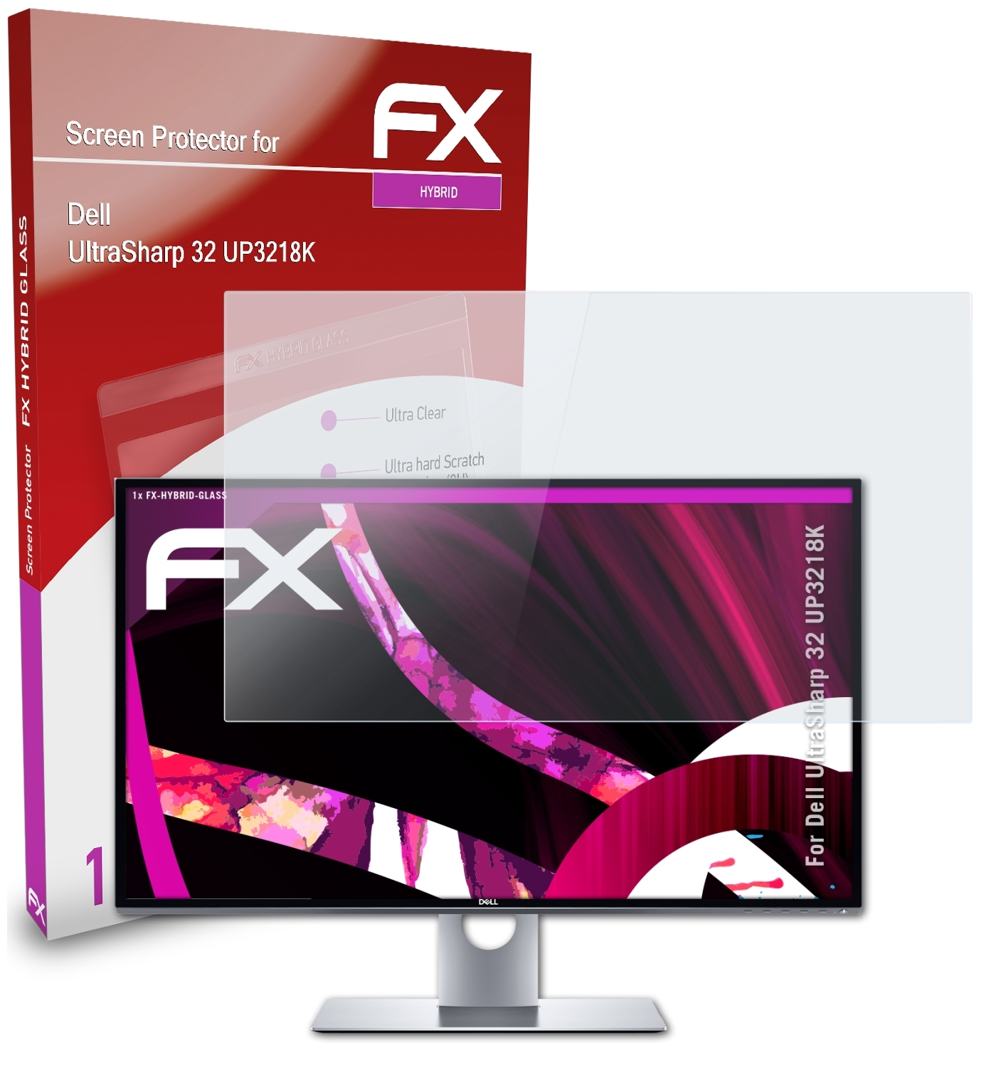 Schutzglas(für UltraSharp UP3218K) Dell FX-Hybrid-Glass ATFOLIX 32