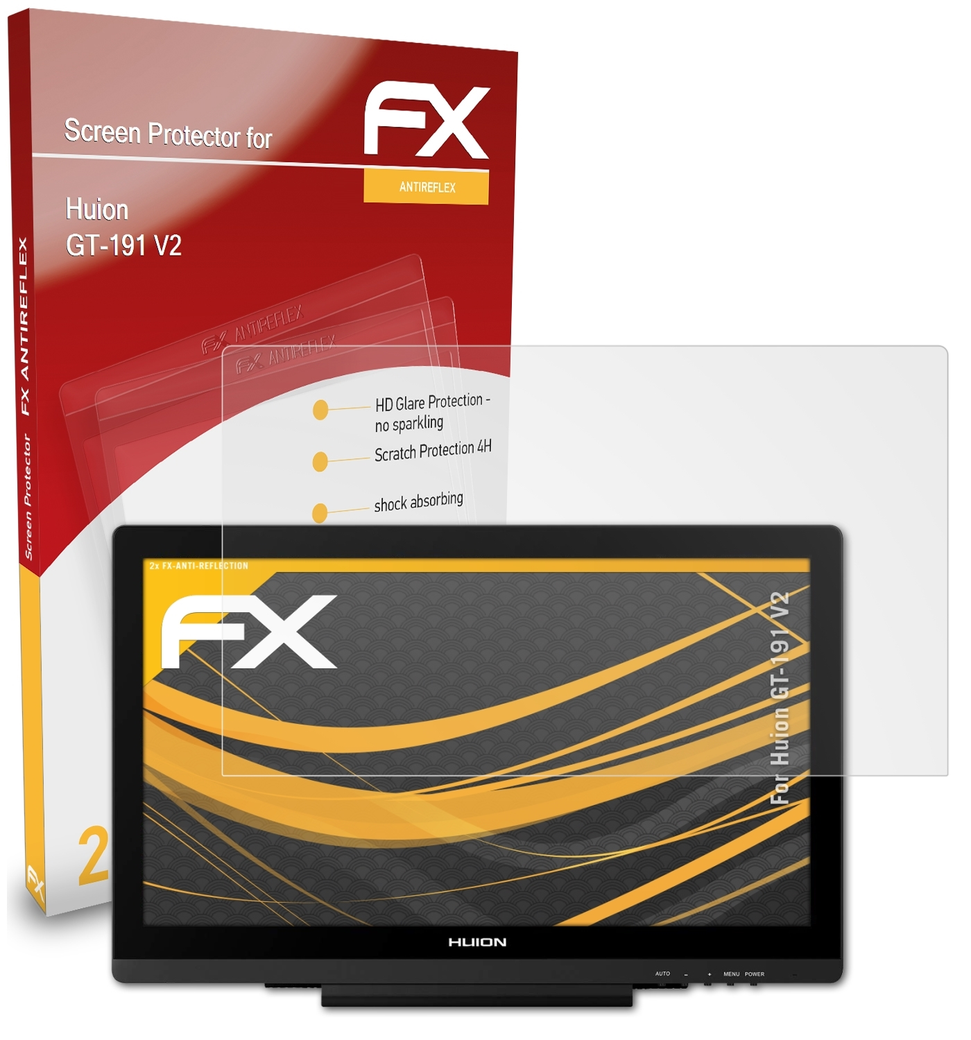 ATFOLIX 2x FX-Antireflex Displayschutz(für V2) GT-191 Huion