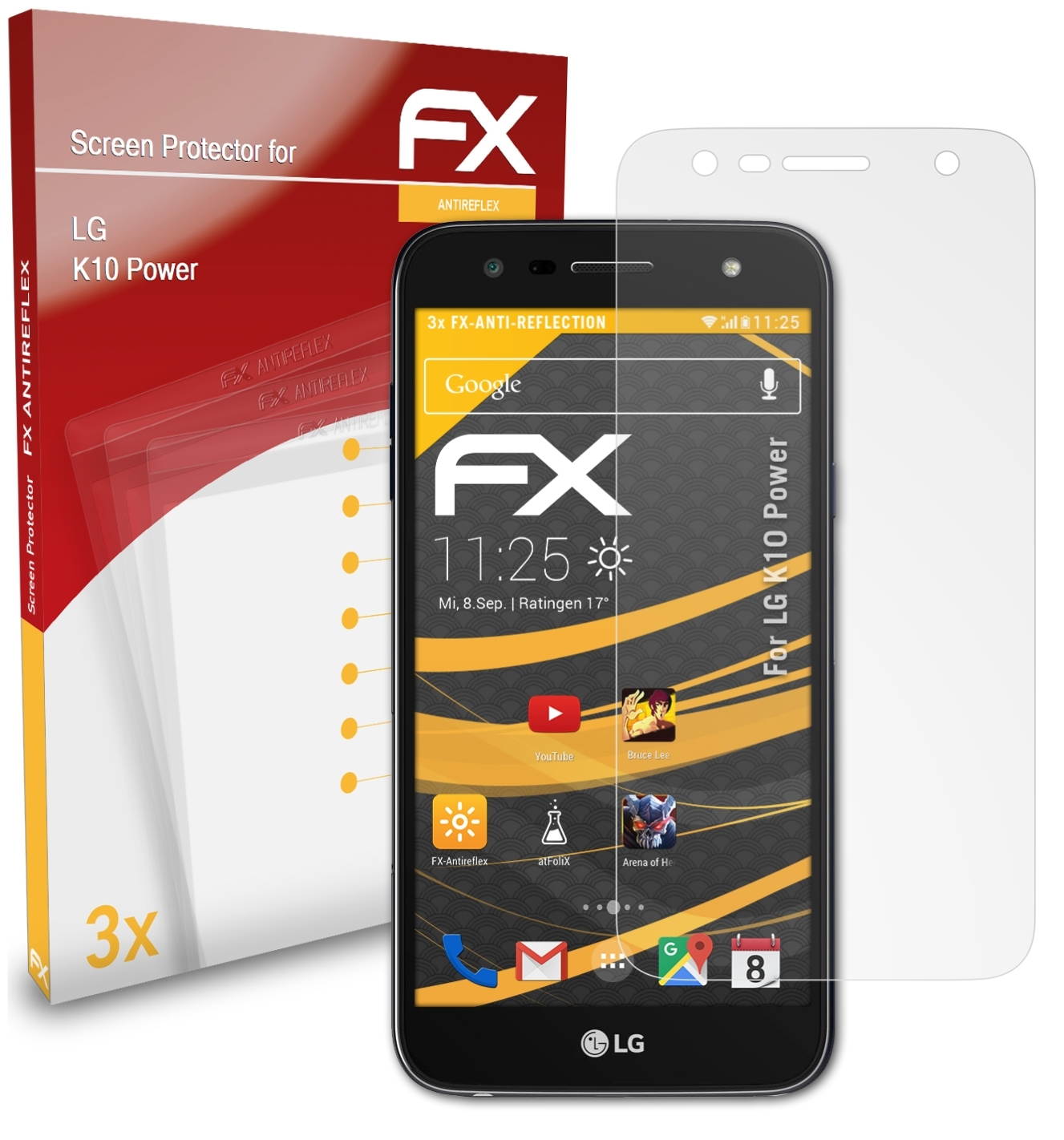 ATFOLIX 3x FX-Antireflex Displayschutz(für LG Power) K10