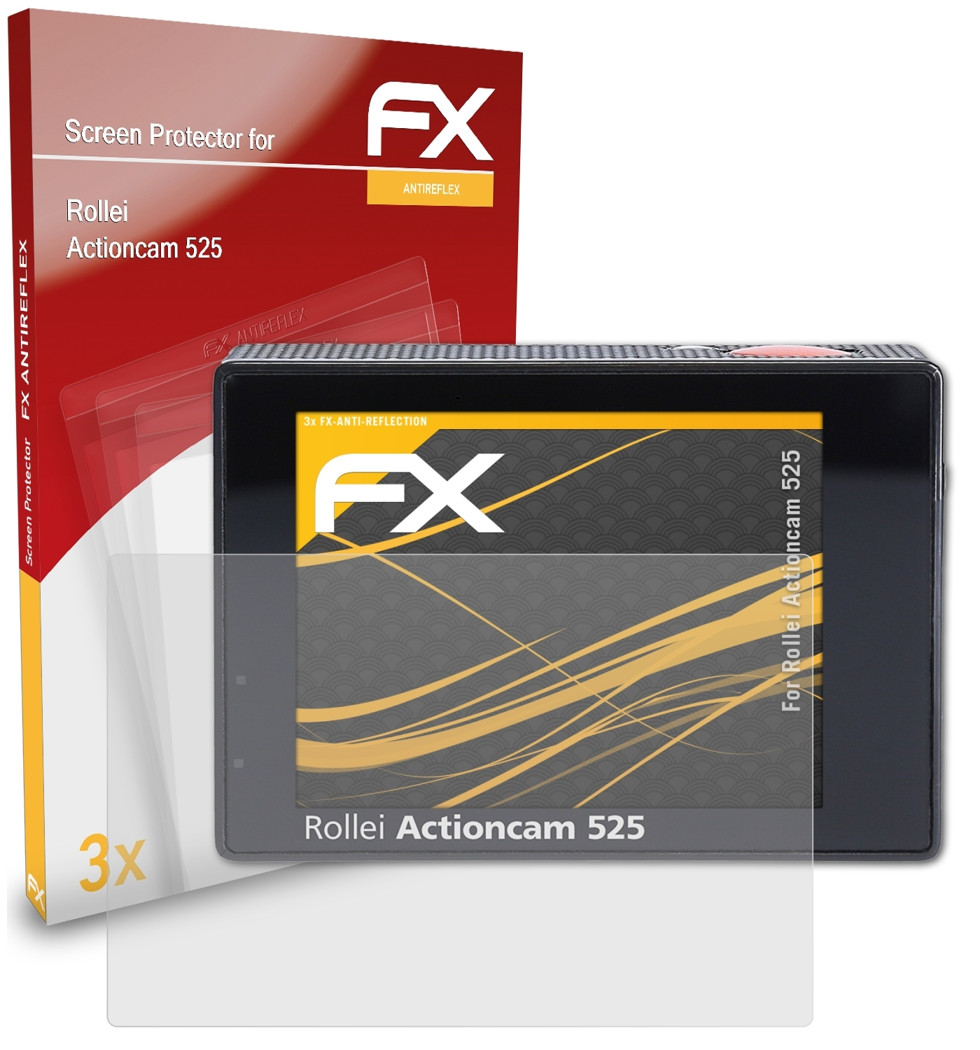 ATFOLIX 3x FX-Antireflex Displayschutz(für Rollei Actioncam 525)