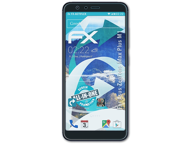 ATFOLIX 3x FX-ActiFleX Displayschutz(für Asus ZenFone Max Plus (M1))