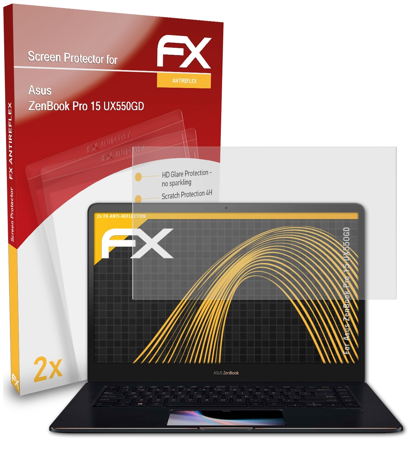 Displayschutz(für FX-Antireflex ATFOLIX Asus 15 2x (UX550GD)) ZenBook Pro