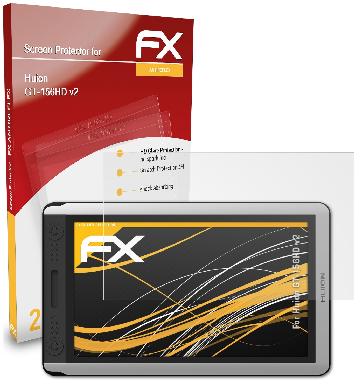ATFOLIX 2x GT-156HD Displayschutz(für FX-Antireflex v2) Huion