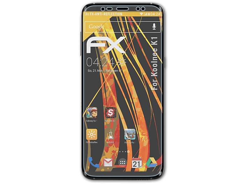 ATFOLIX 3x FX-Antireflex Displayschutz(für Koolnee K1) | Displayschutzfolien & Gläser