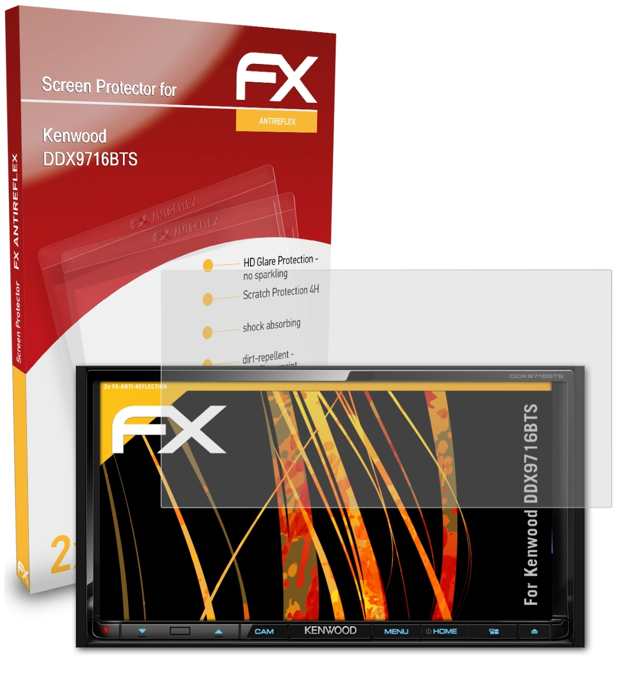 Kenwood FX-Antireflex 2x DDX9716BTS) ATFOLIX Displayschutz(für
