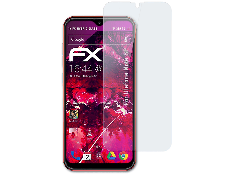 FX-Hybrid-Glass 8P) Ulefone ATFOLIX Note Schutzglas(für