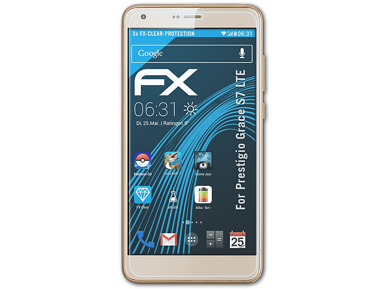 ATFOLIX 3x FX-Clear Displayschutz(für Prestigio Grace S7 LTE)
