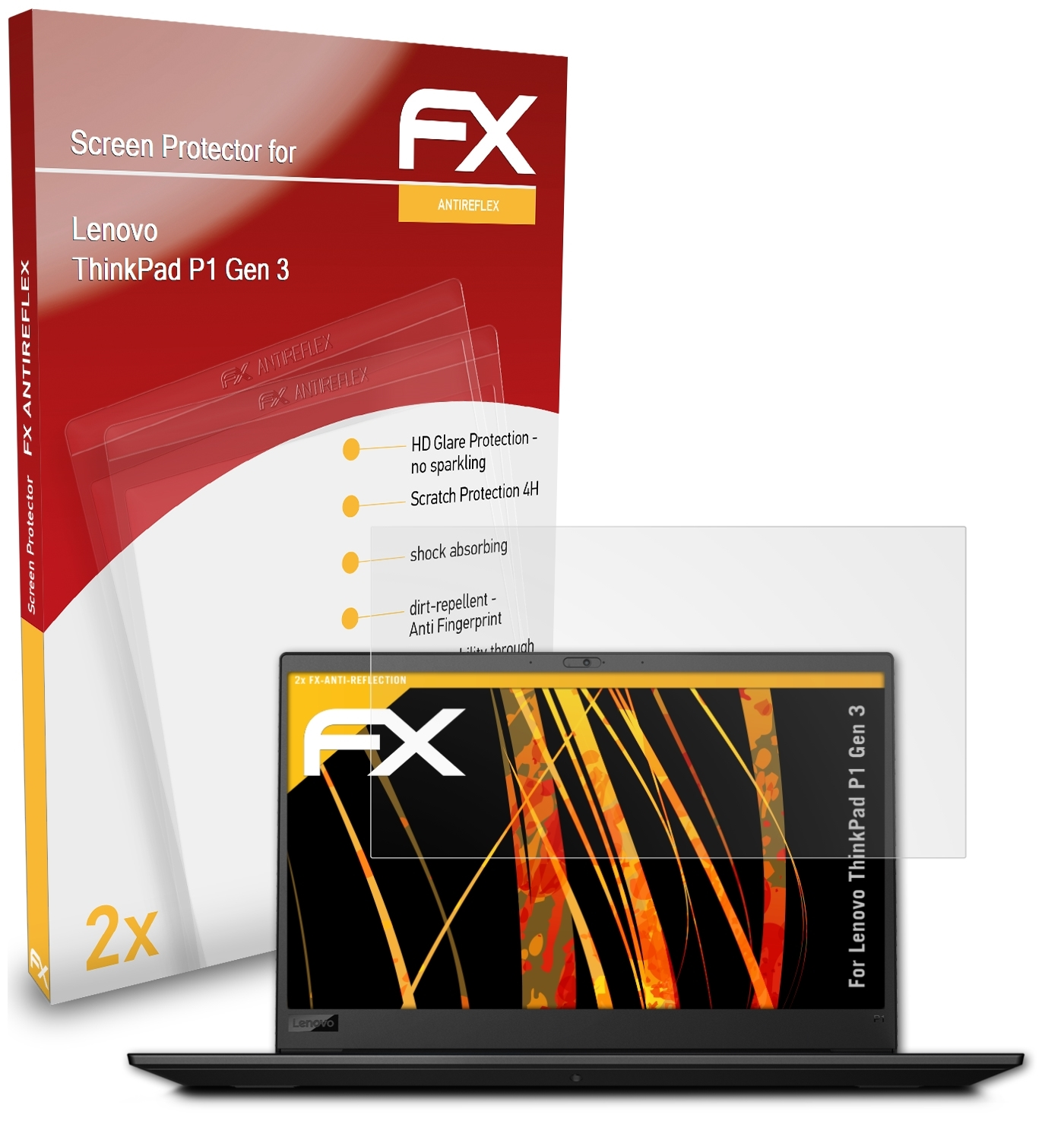 FX-Antireflex (Gen ATFOLIX 2x Lenovo 3)) ThinkPad P1 Displayschutz(für