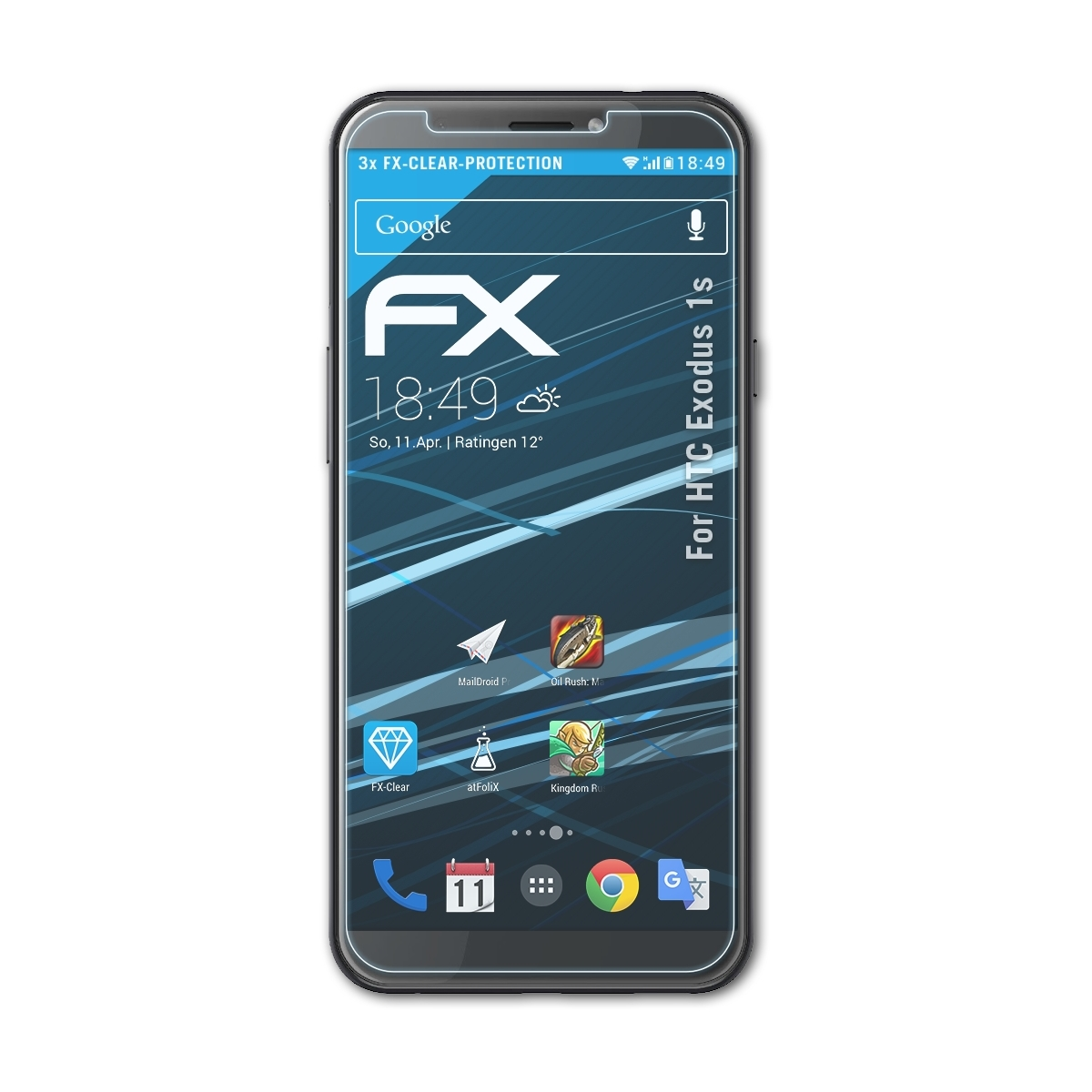 ATFOLIX 3x FX-Clear Displayschutz(für HTC 1s) Exodus