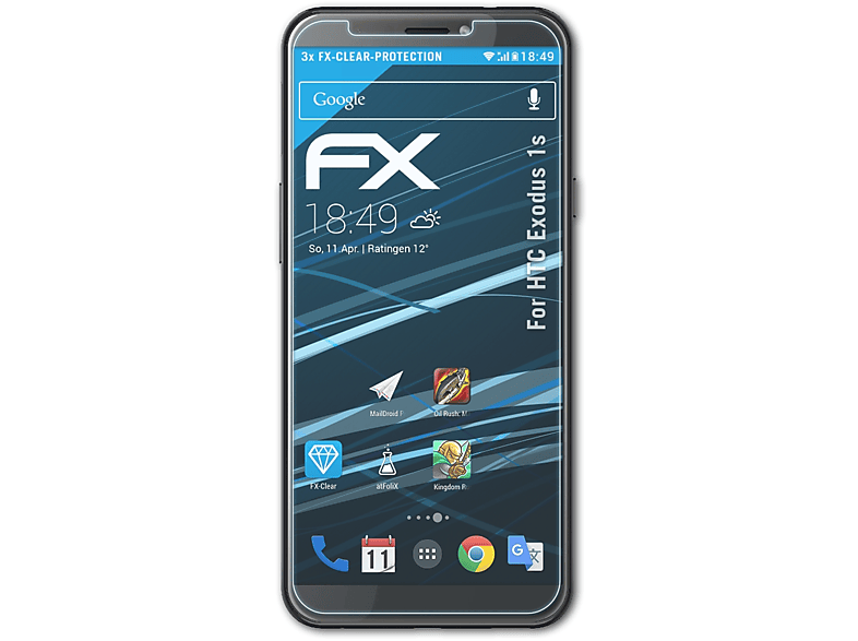 ATFOLIX 3x FX-Clear Displayschutz(für HTC Exodus 1s)