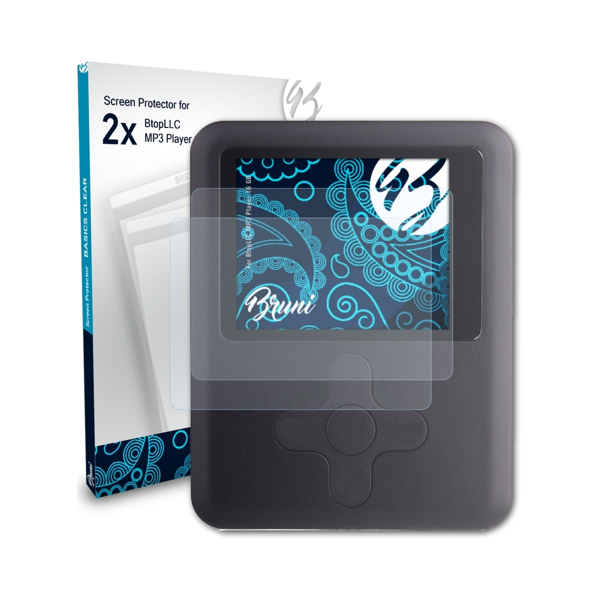 BRUNI 2x MP3 GB)) Schutzfolie(für BtopLLC (16 Basics-Clear Player