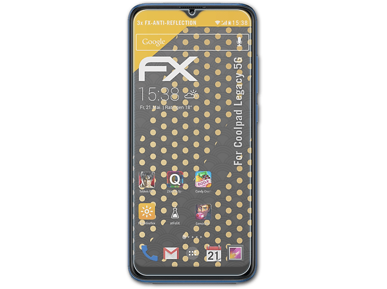 ATFOLIX 3x FX-Antireflex Displayschutz(für Legacy 5G) Coolpad