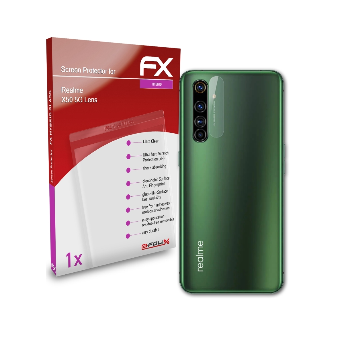 FX-Hybrid-Glass 5G Schutzglas(für Realme (Lens)) ATFOLIX X50