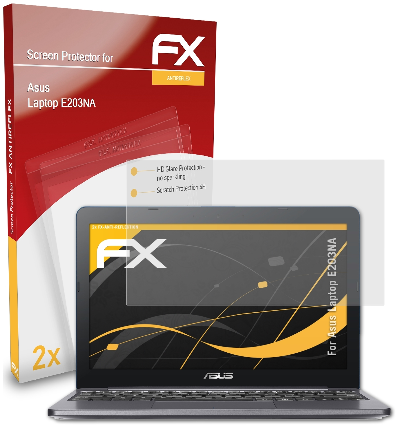 2x FX-Antireflex E203NA) Asus ATFOLIX Displayschutz(für Laptop