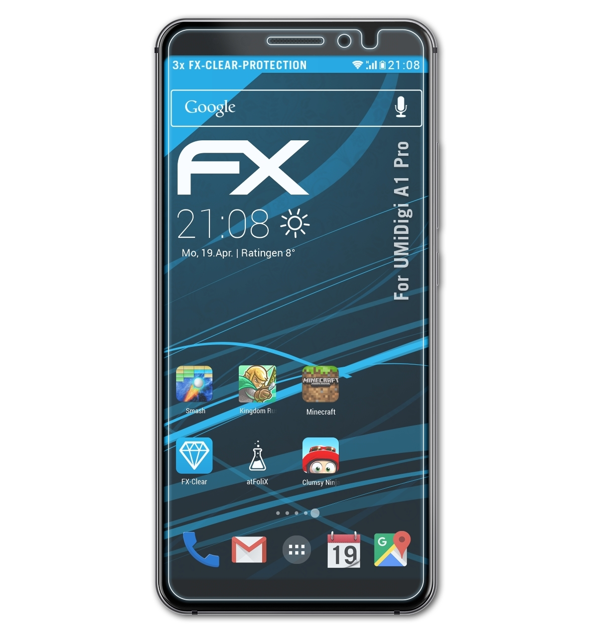 Displayschutz(für 3x A1 ATFOLIX FX-Clear Pro) UMiDigi