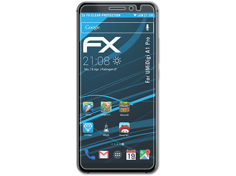 ATFOLIX 3x FX-Clear Displayschutz(für UMiDigi A1 Pro)