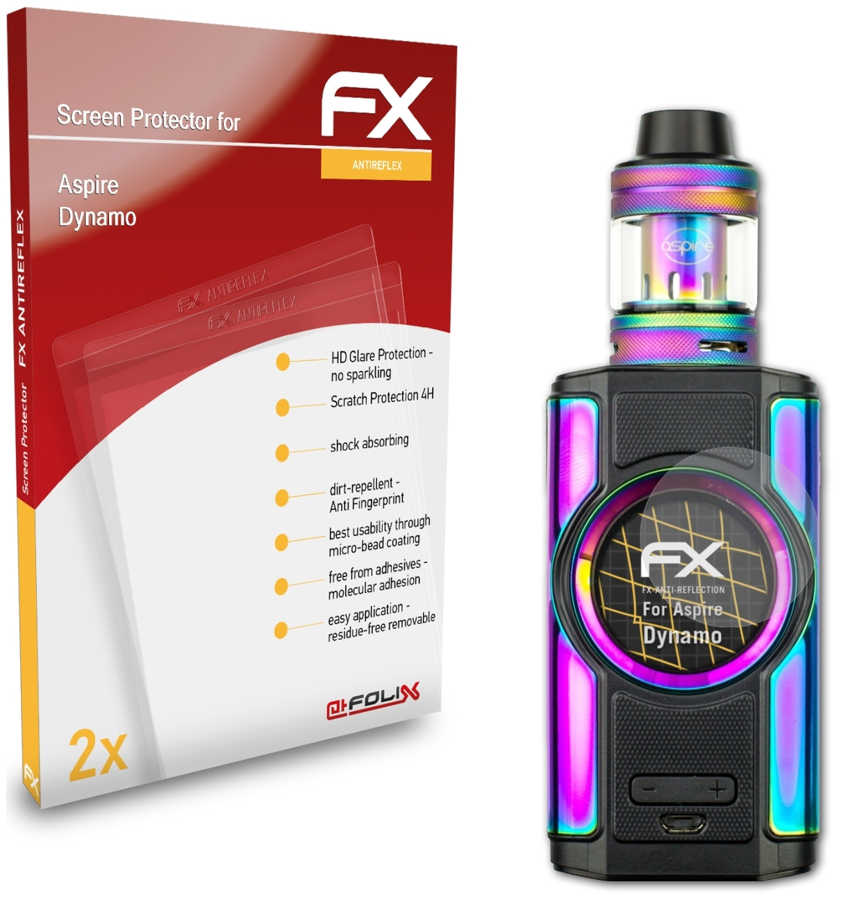 Dynamo) FX-Antireflex Aspire 2x Displayschutz(für ATFOLIX