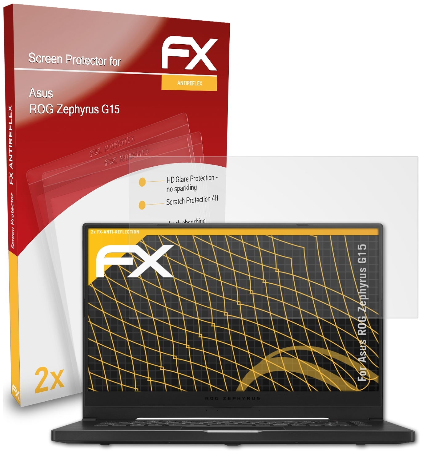 ATFOLIX 2x FX-Antireflex Displayschutz(für Asus (2020)) ROG G15 Zephyrus