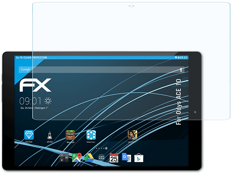 ATFOLIX 2x FX-Clear Displayschutz(für Odys ACE 10)