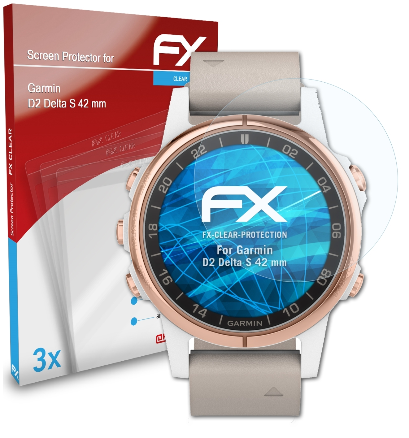 ATFOLIX 3x FX-Clear (42 Delta mm)) D2 S Garmin Displayschutz(für