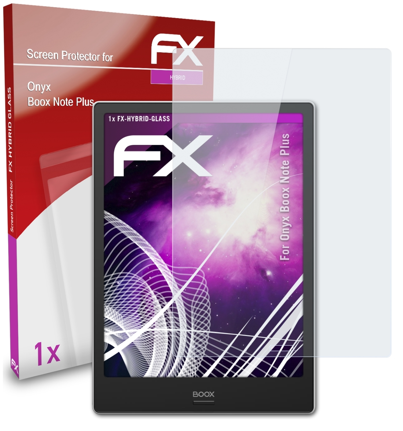 Plus) ATFOLIX BOOX FX-Hybrid-Glass Schutzglas(für Note