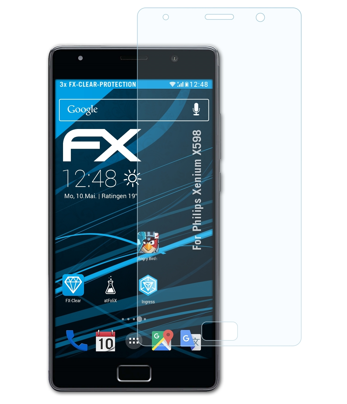 ATFOLIX 3x FX-Clear Xenium Philips X598) Displayschutz(für