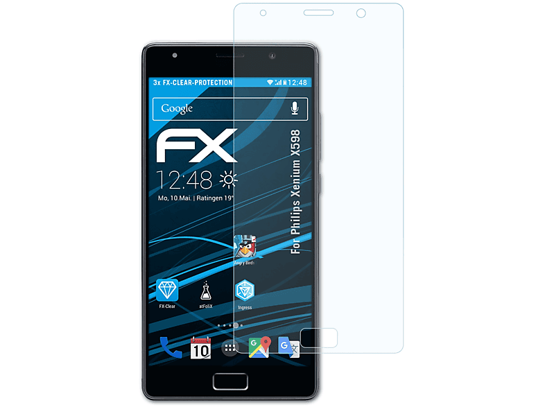 ATFOLIX 3x FX-Clear Displayschutz(für Philips Xenium X598)