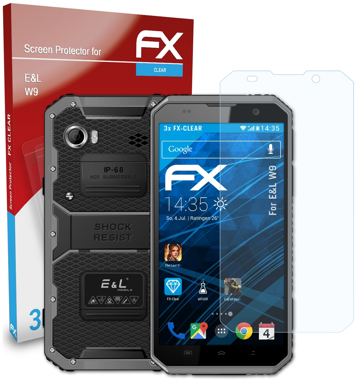ATFOLIX 3x Displayschutz(für E&L FX-Clear W9)