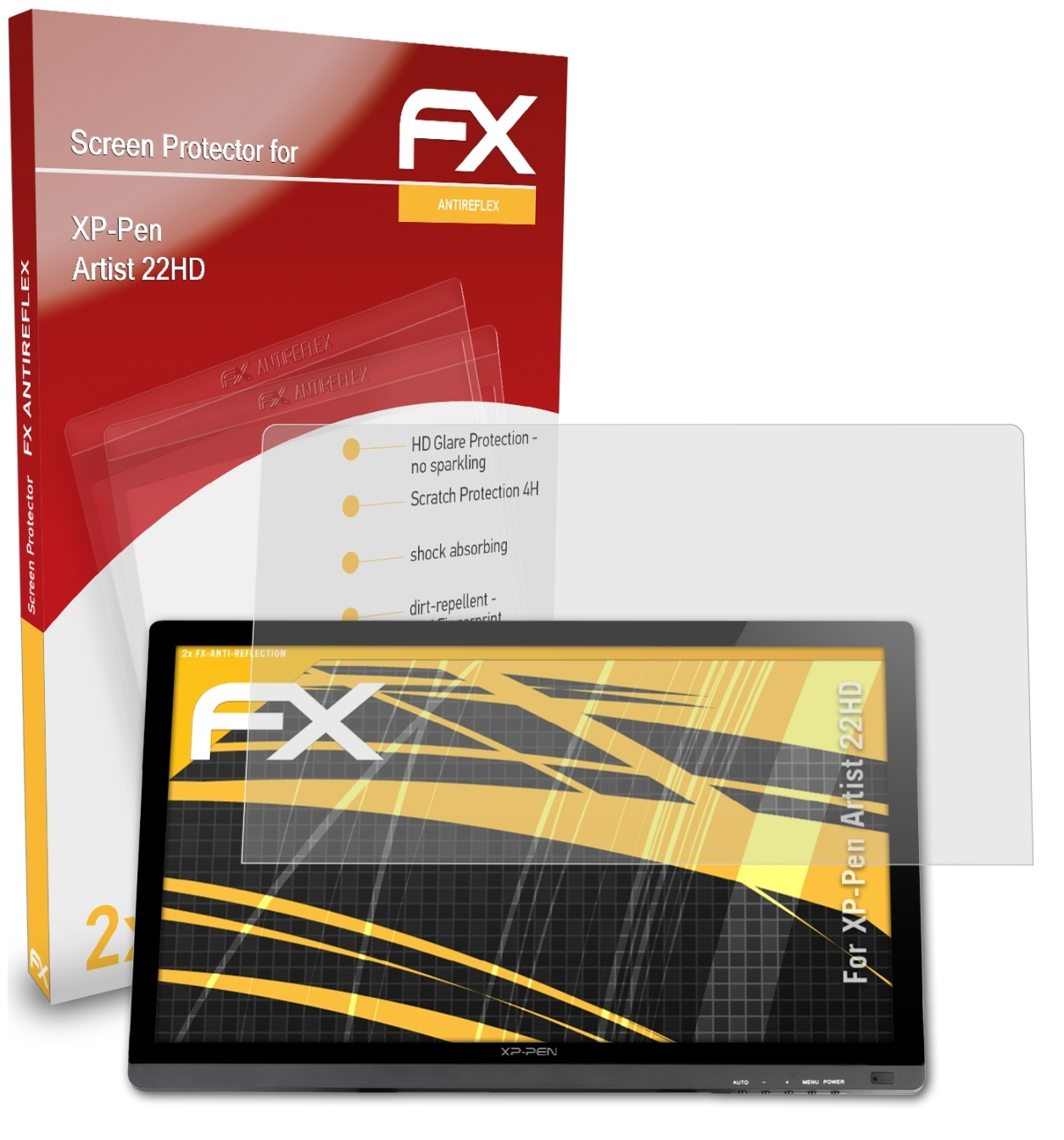 ATFOLIX 2x FX-Antireflex Displayschutz(für Artist 22HD) XP-PEN