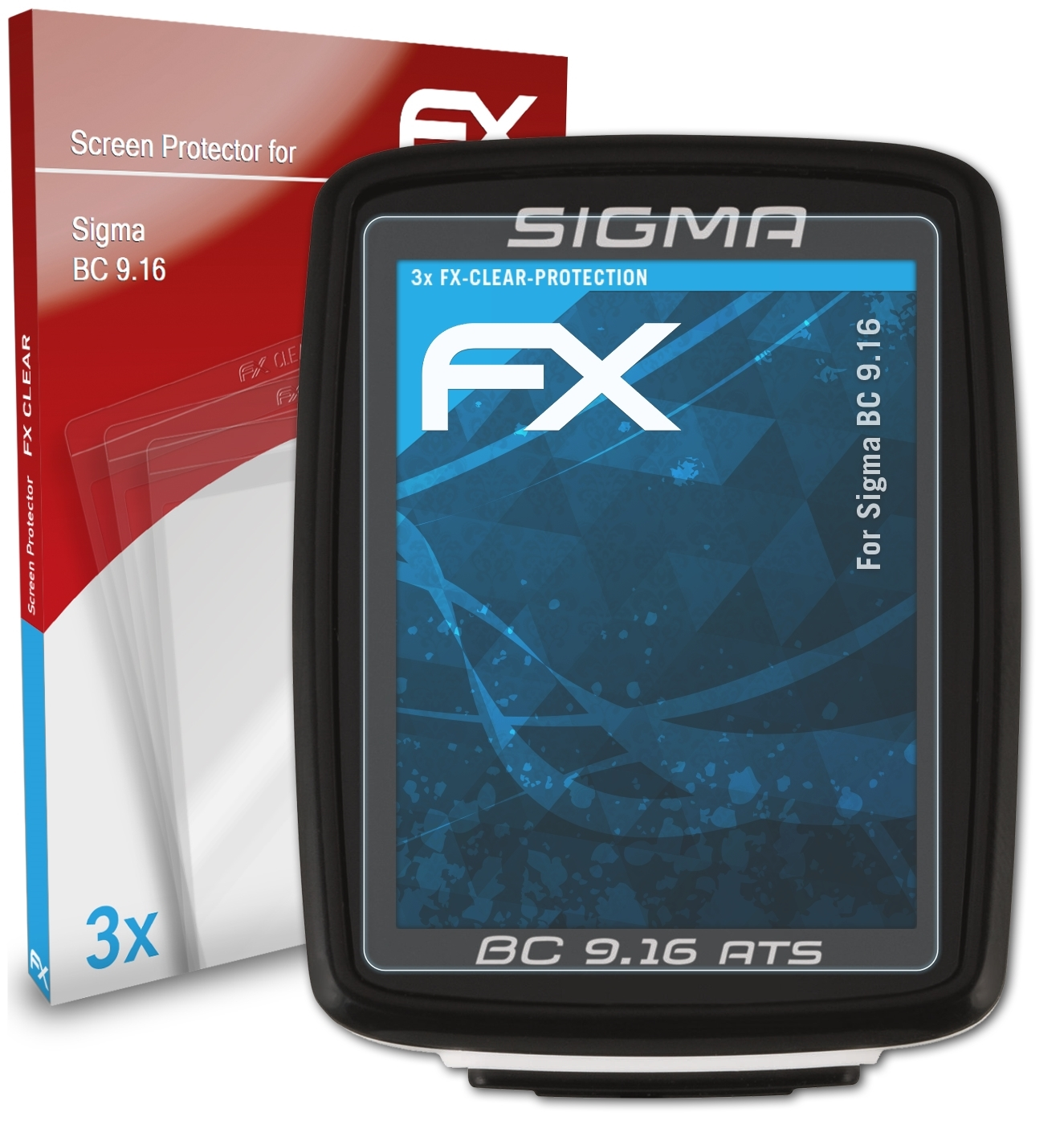 ATFOLIX 3x FX-Clear Displayschutz(für Sigma BC 9.16)
