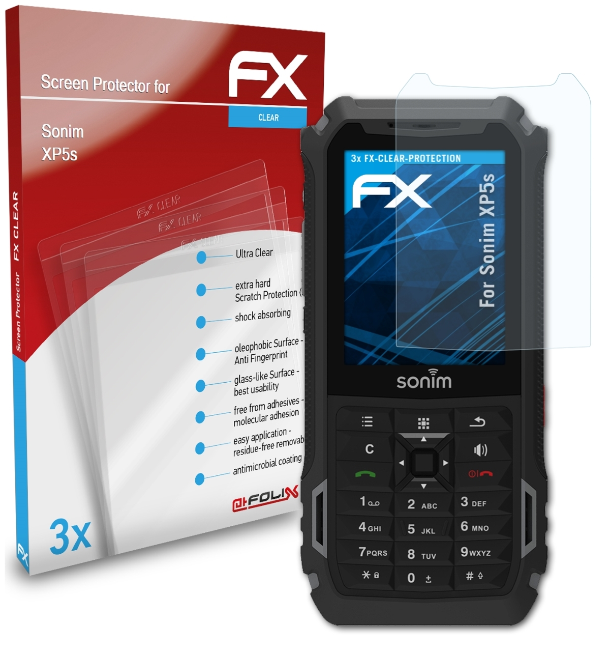 ATFOLIX 3x FX-Clear XP5s) Displayschutz(für Sonim