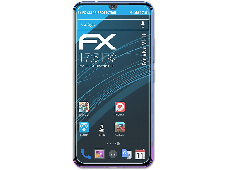 V11i) Vivo Displayschutz(für FX-Clear ATFOLIX 3x