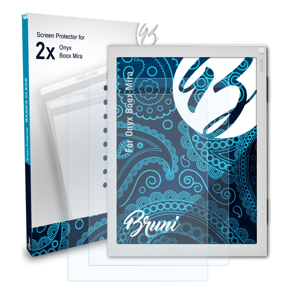 BRUNI 2x Basics-Clear Schutzfolie(für BOOX Mira)
