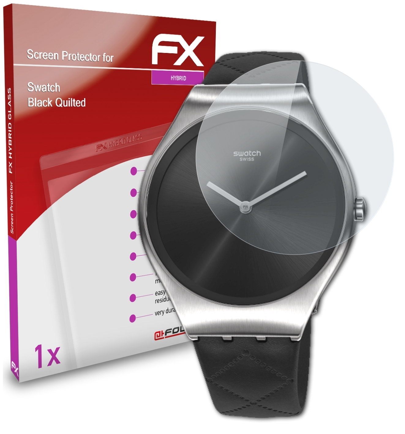 ATFOLIX FX-Hybrid-Glass Schutzglas(für Black Swatch Quilted)